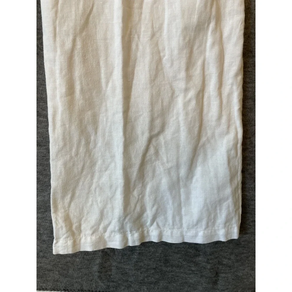 Volcom‎ Womens Sun Spent Wide Leg Linen Blend Ivory Pocket Pants, Large Size 14